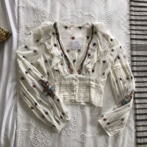 FP Embroidered Blouse - Vintage vibes!